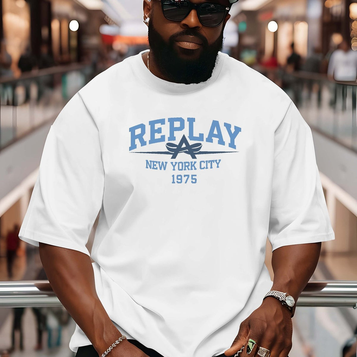 Summer Men Cotton T-Shirt Brooklyn Printing Tops Tees Male F