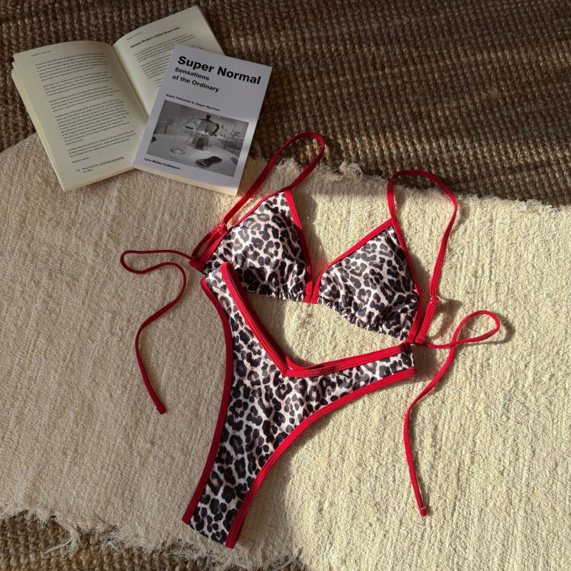Ladies' split leopard print sexy swimsuit for women