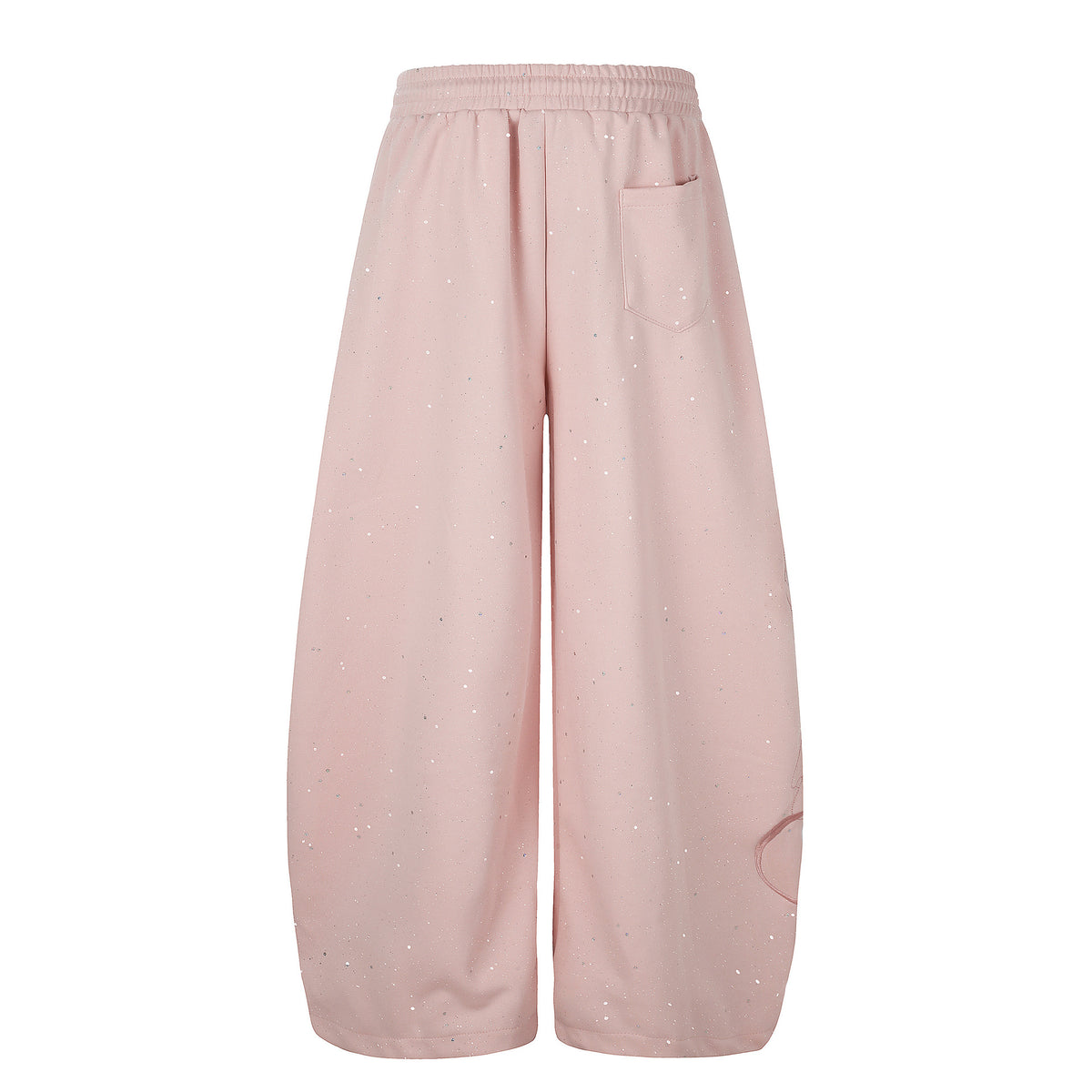 Wide Leg Sweatpants with Star Sequin Embroidery