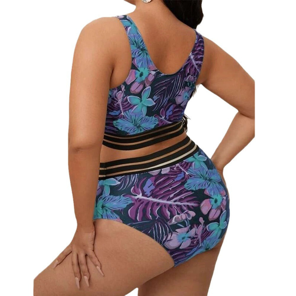High waist split plus size bikini ladies