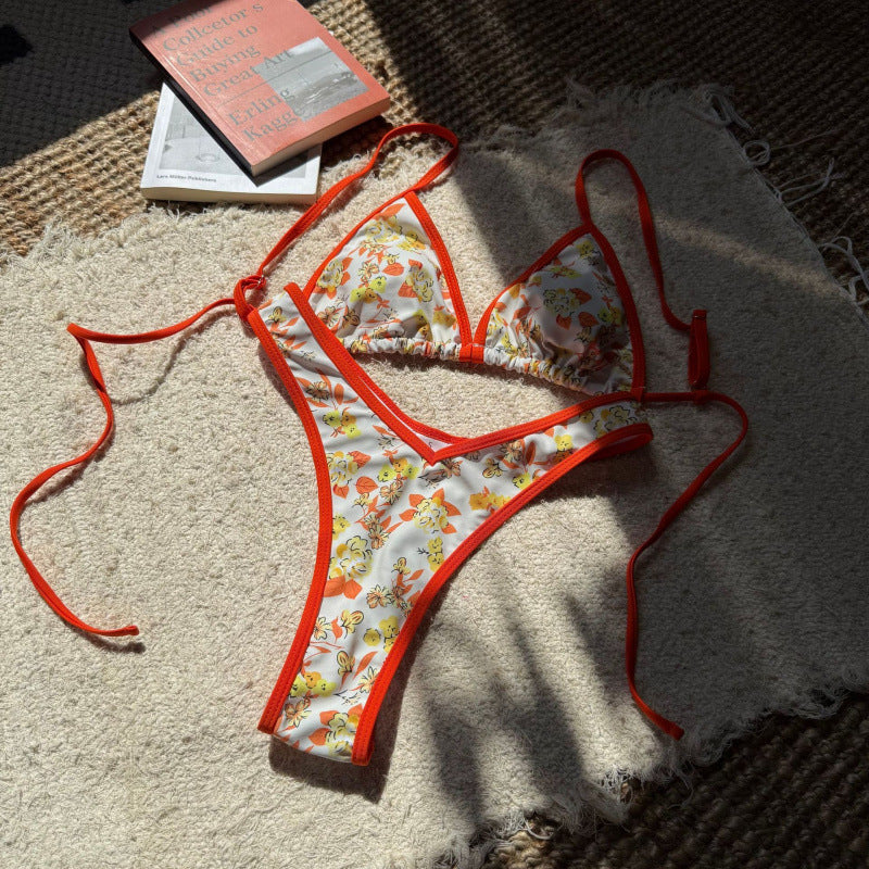 Ladies' split leopard print sexy swimsuit for women