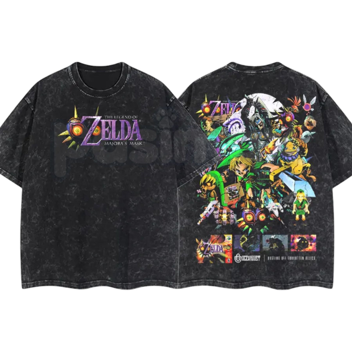 Legend of Zelda Majora’s Mask T-Shirt – Vintage Washed Retro Gaming Tee