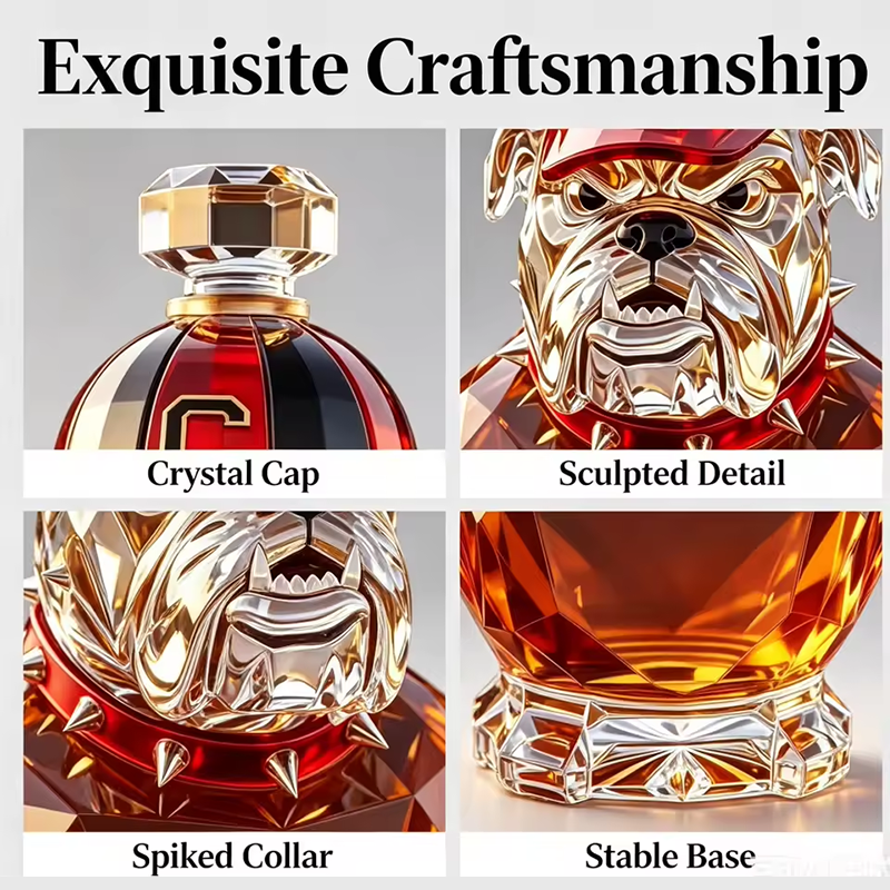 Creative Sculpture Glass Liquor Bottle – Multifunctional Whiskey / Bourbon Decanter for Home Bar, Party, Display & Collection