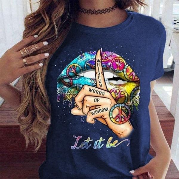 Watercolor Lips Graphic Tee – Women's Fashion Top
