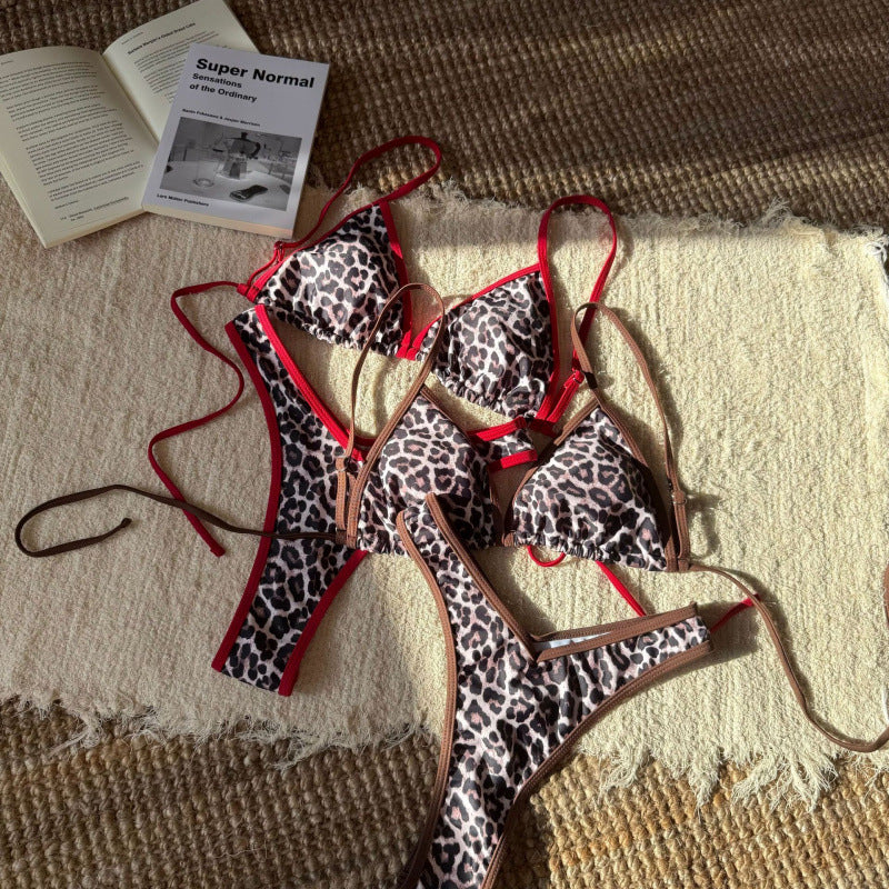 Ladies' split leopard print sexy swimsuit for women
