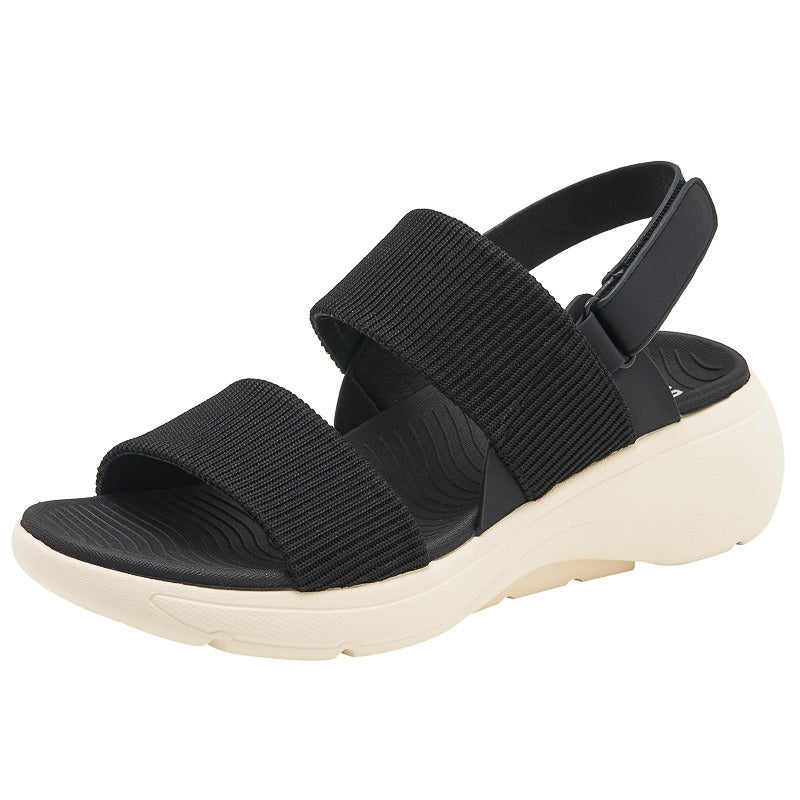 Womens Platform Sandals Ankle Strap Comfy Summer Peep Toe Shoes Summer Sandals Women Non-slip Wear-resistant Retro Ladies Shoes
