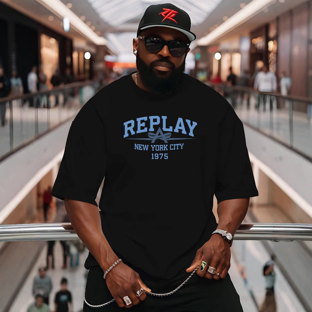 Summer Men Cotton T-Shirt Brooklyn Printing Tops Tees Male F