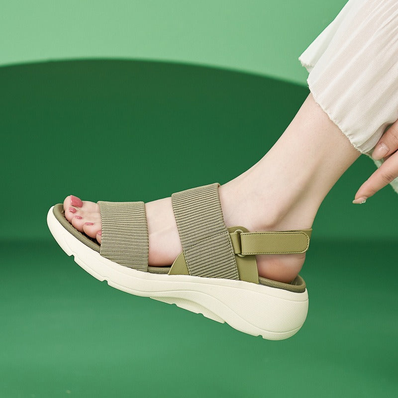 Womens Platform Sandals Ankle Strap Comfy Summer Peep Toe Shoes Summer Sandals Women Non-slip Wear-resistant Retro Ladies Shoes