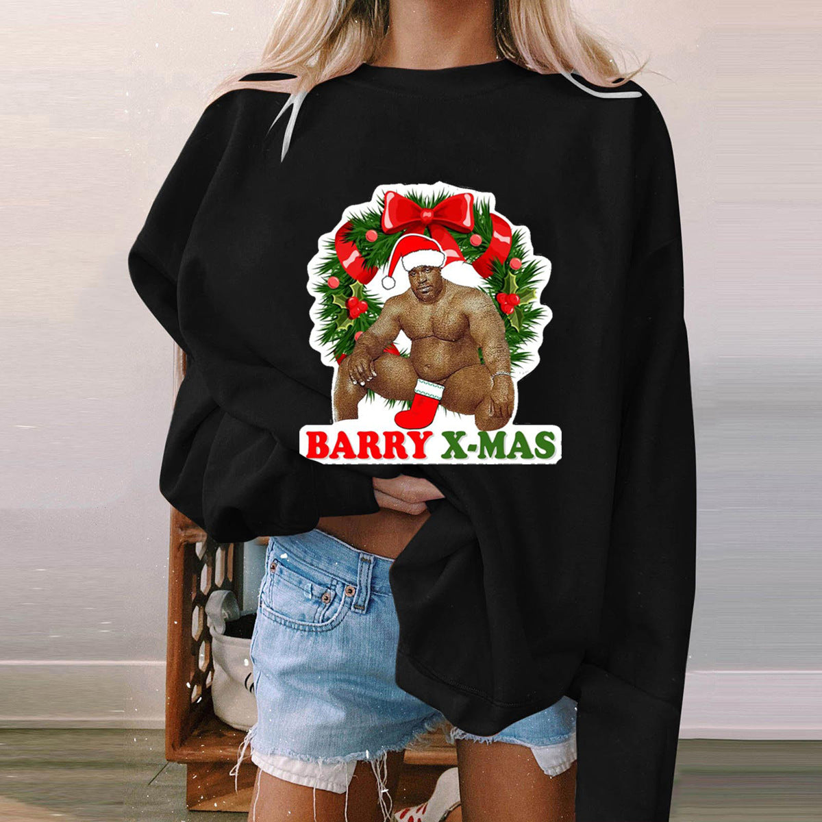 Christmas spoof pattern print for ladies