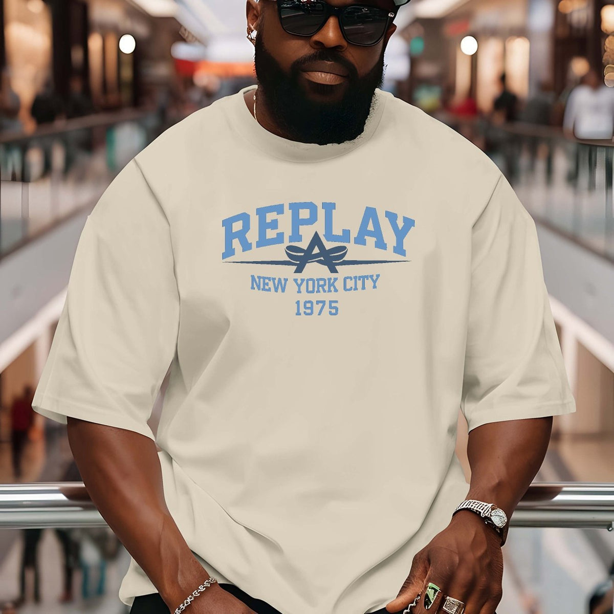 Summer Men Cotton T-Shirt Brooklyn Printing Tops Tees Male F