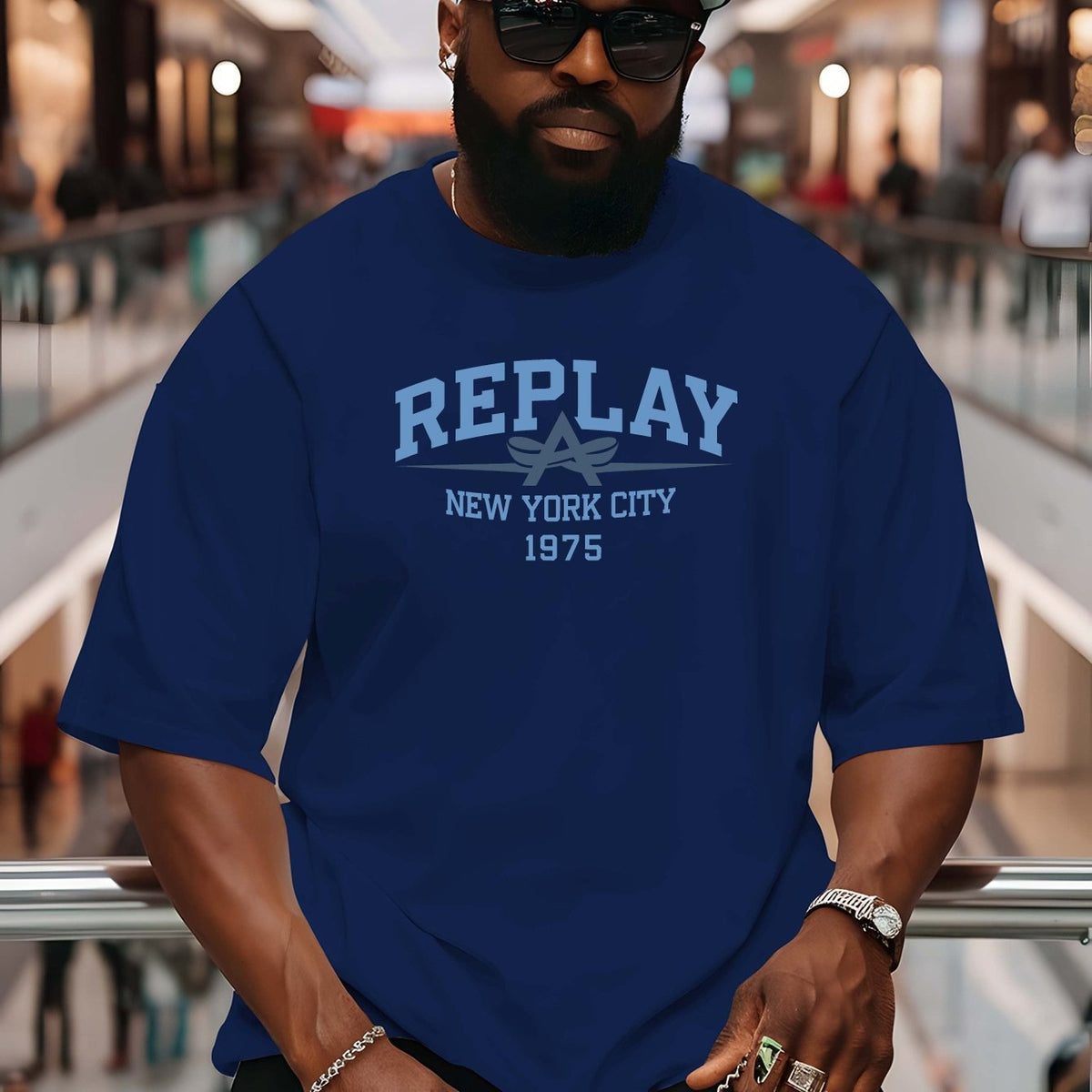 Summer Men Cotton T-Shirt Brooklyn Printing Tops Tees Male F