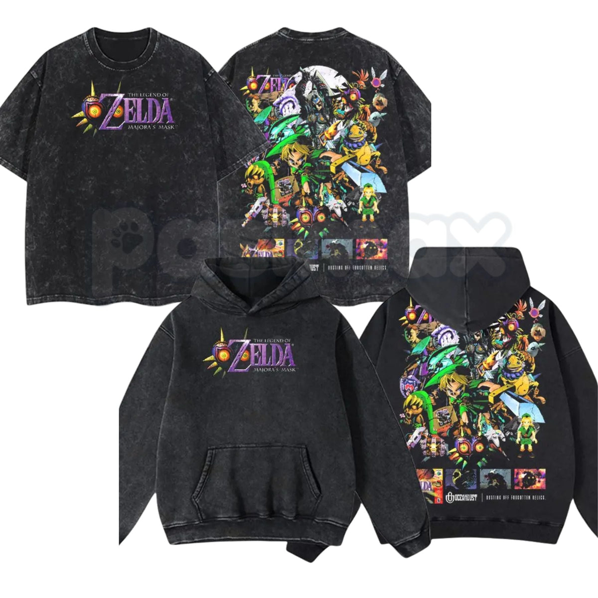 Legend of Zelda Majora’s Mask T-Shirt – Vintage Washed Retro Gaming Tee