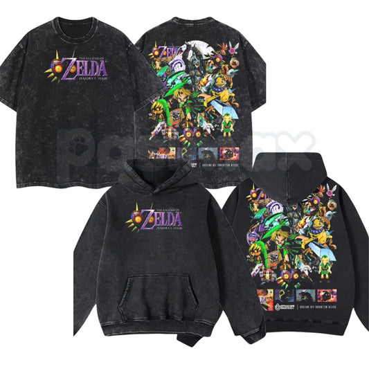Legend of Zelda Majora’s Mask T-Shirt – Vintage Washed Retro Gaming Tee