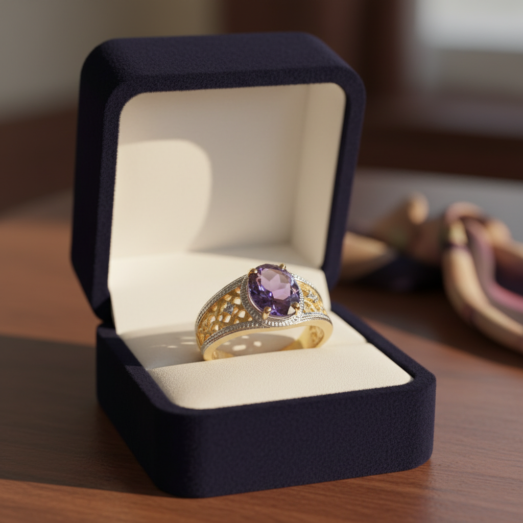 Amethyst Ring - Gift Box