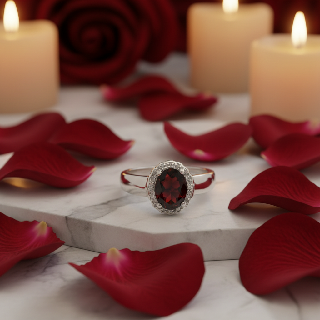 Garnet Solitaire - Rose Petals