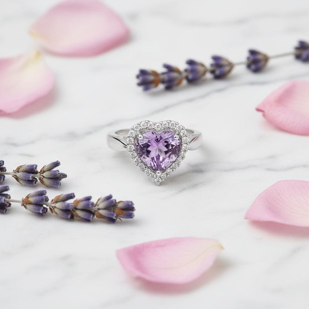 Heart Amethyst - Flat Lay