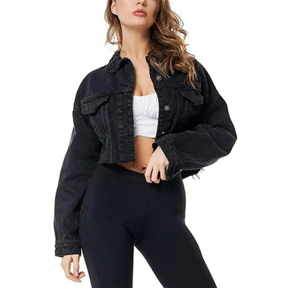Vintage Ripped Puff Sleeve Denim Jacket – Women's Streetwear