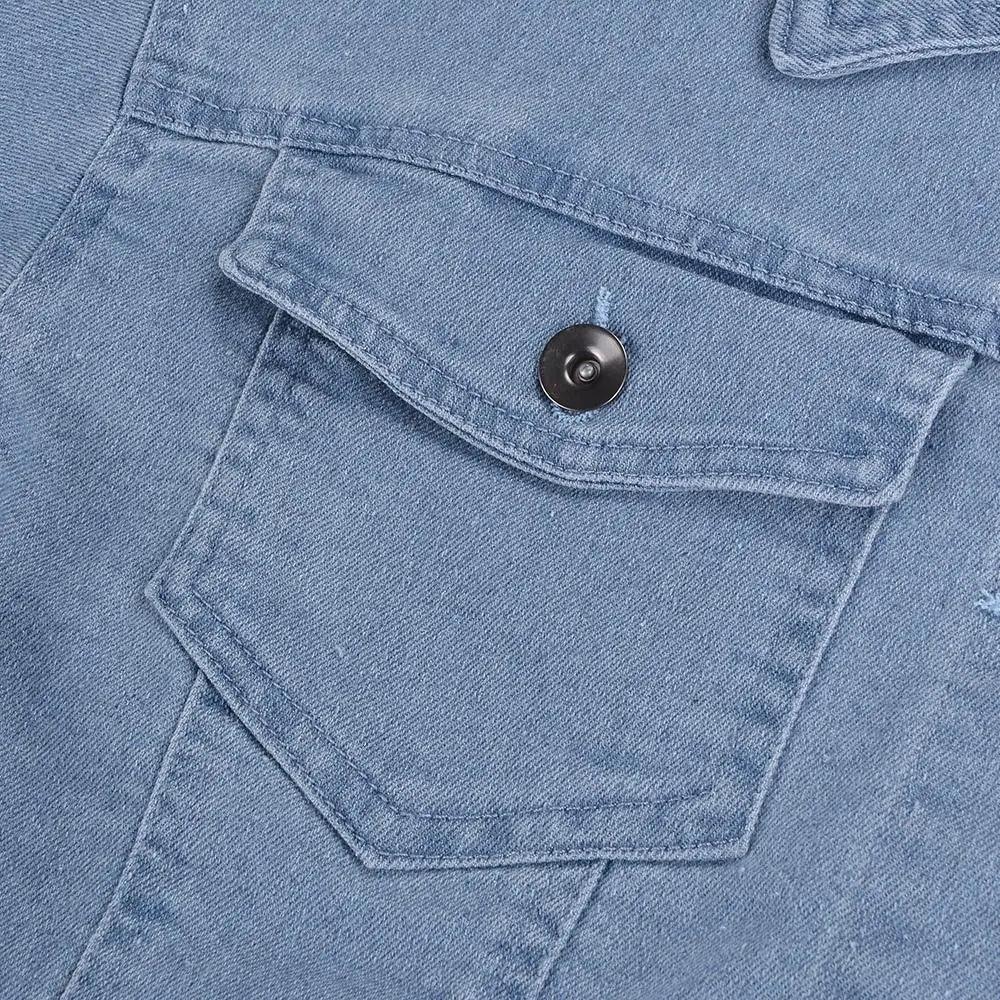 Vintage Ripped Puff Sleeve Denim Jacket – Women's Streetwear