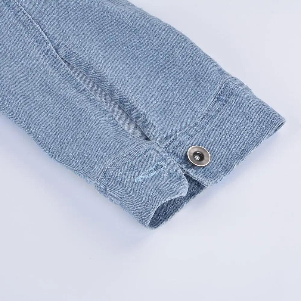 Vintage Ripped Puff Sleeve Denim Jacket – Women's Streetwear