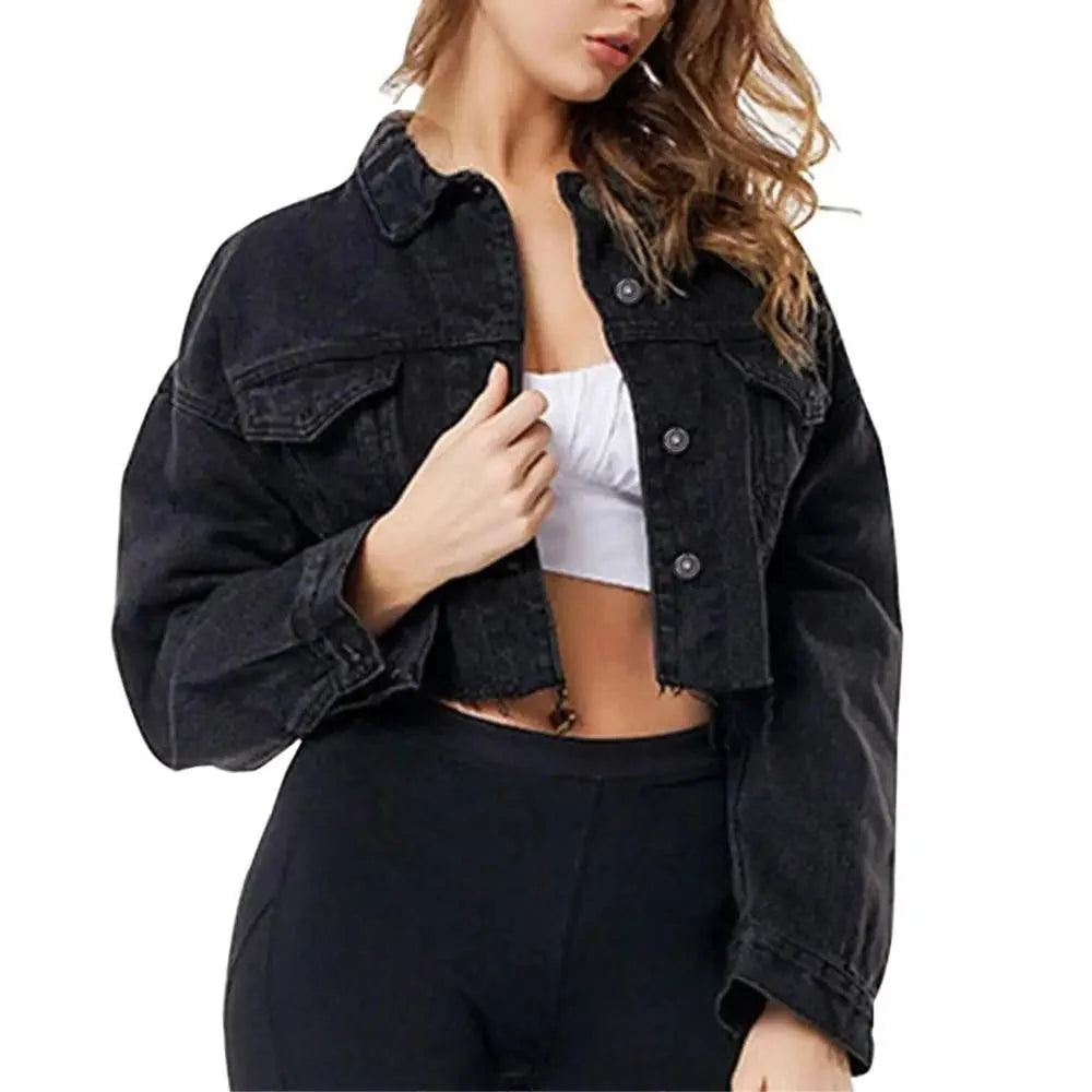 Vintage Ripped Puff Sleeve Denim Jacket – Women's Streetwear