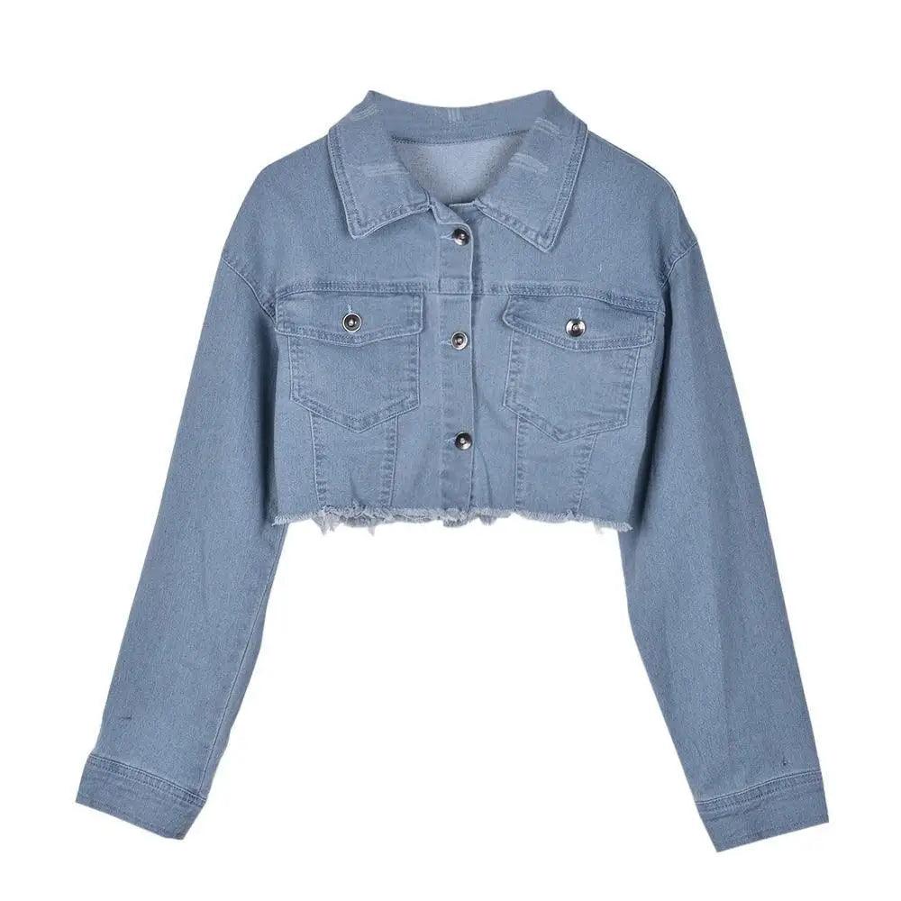 Vintage Ripped Puff Sleeve Denim Jacket – Women's Streetwear