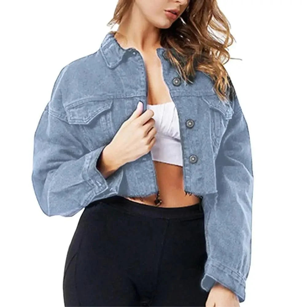 Vintage Ripped Puff Sleeve Denim Jacket – Women's Streetwear