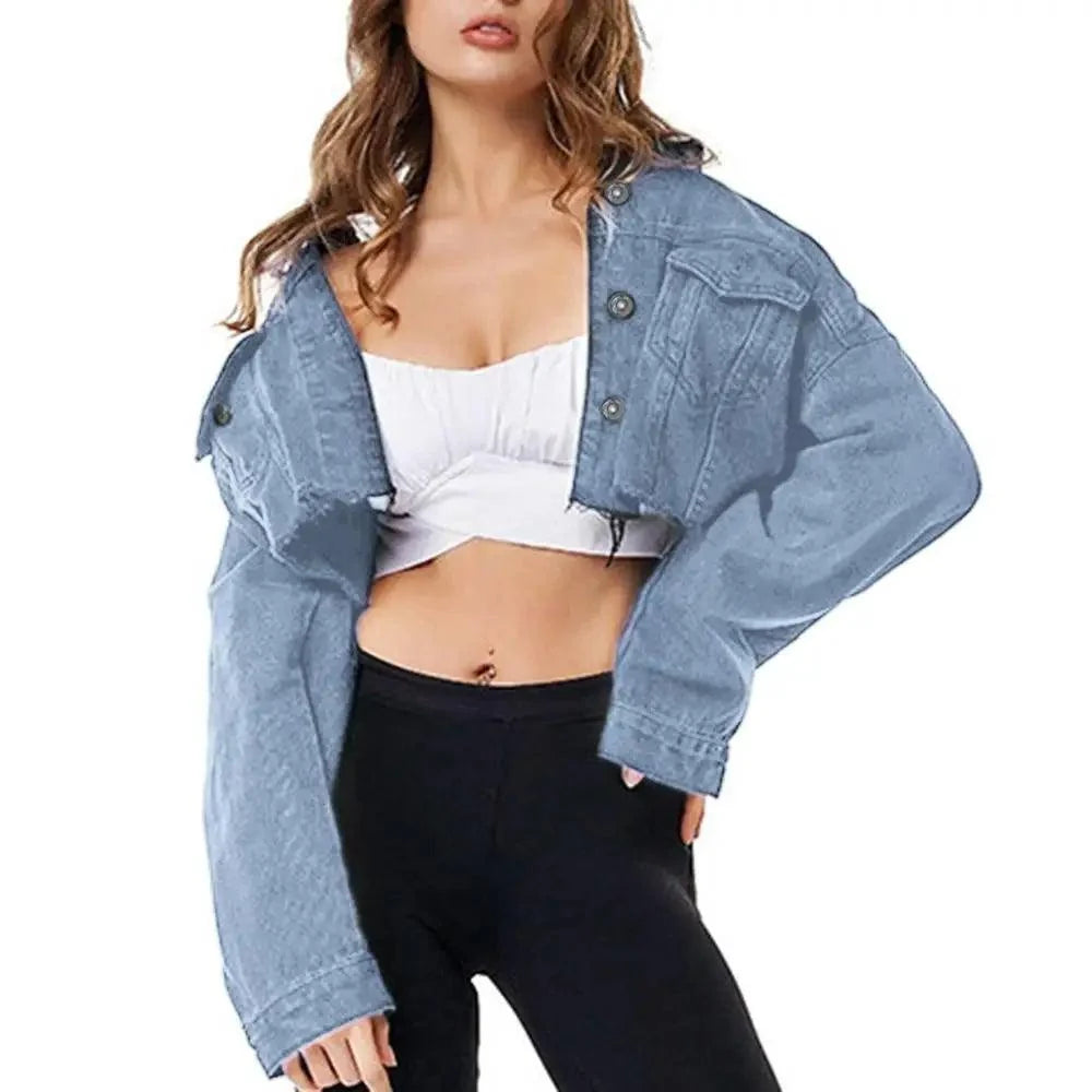Vintage Ripped Puff Sleeve Denim Jacket – Women's Streetwear