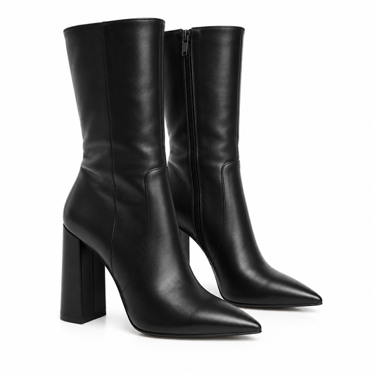 Women's Mid-Calf Boots – Pointed Toe High Heels